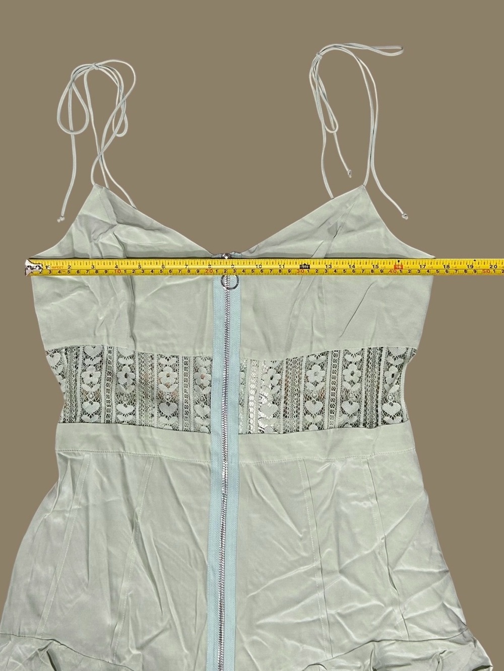 For Love & Lemons Sz L Dress Pia Maxi Green Lace Sleeveless Boho Party Wedding。 - Picture 8 of 10